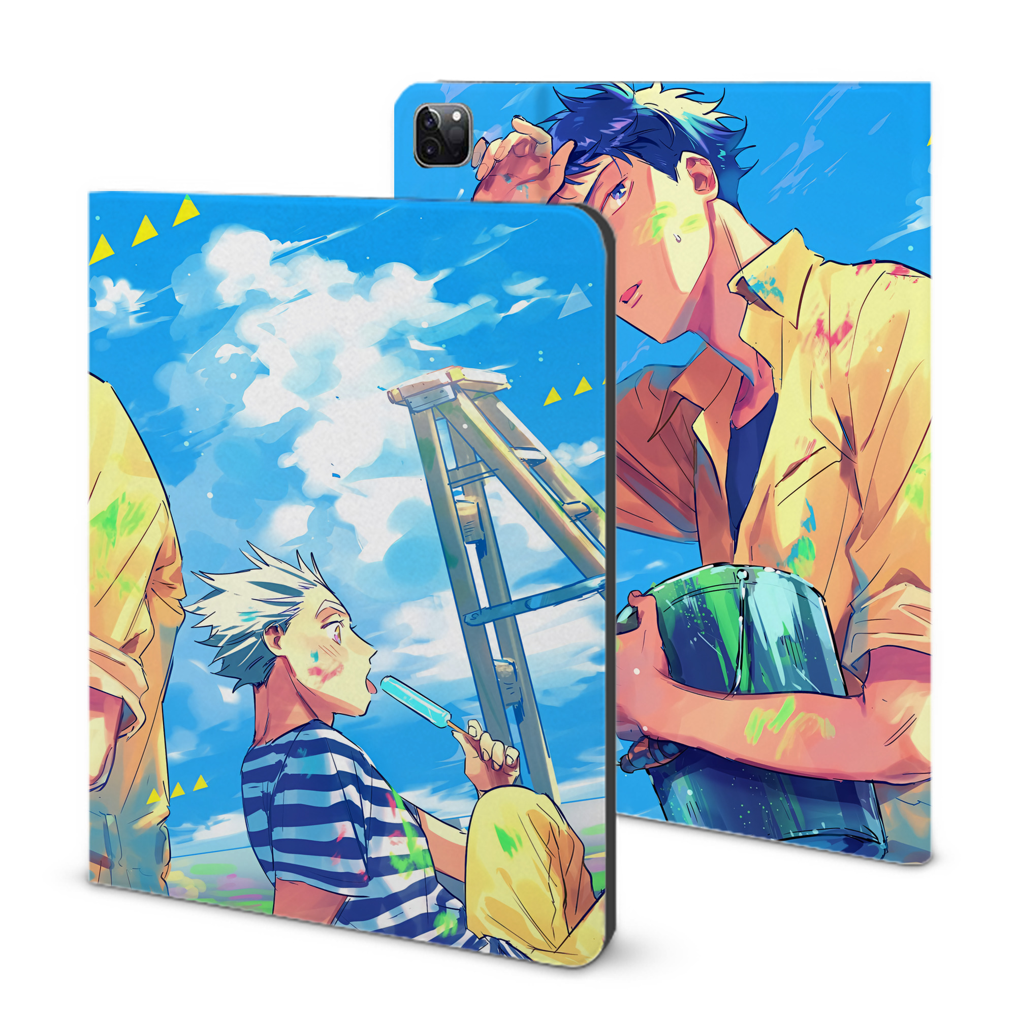 （画像用） ハイキュー!! Haikyu!! IPad ケース ブック型 PUレザー TPU 耐衝撃 軽量 薄型 ペン収納なし 全面保護 IPad 各モデル対応